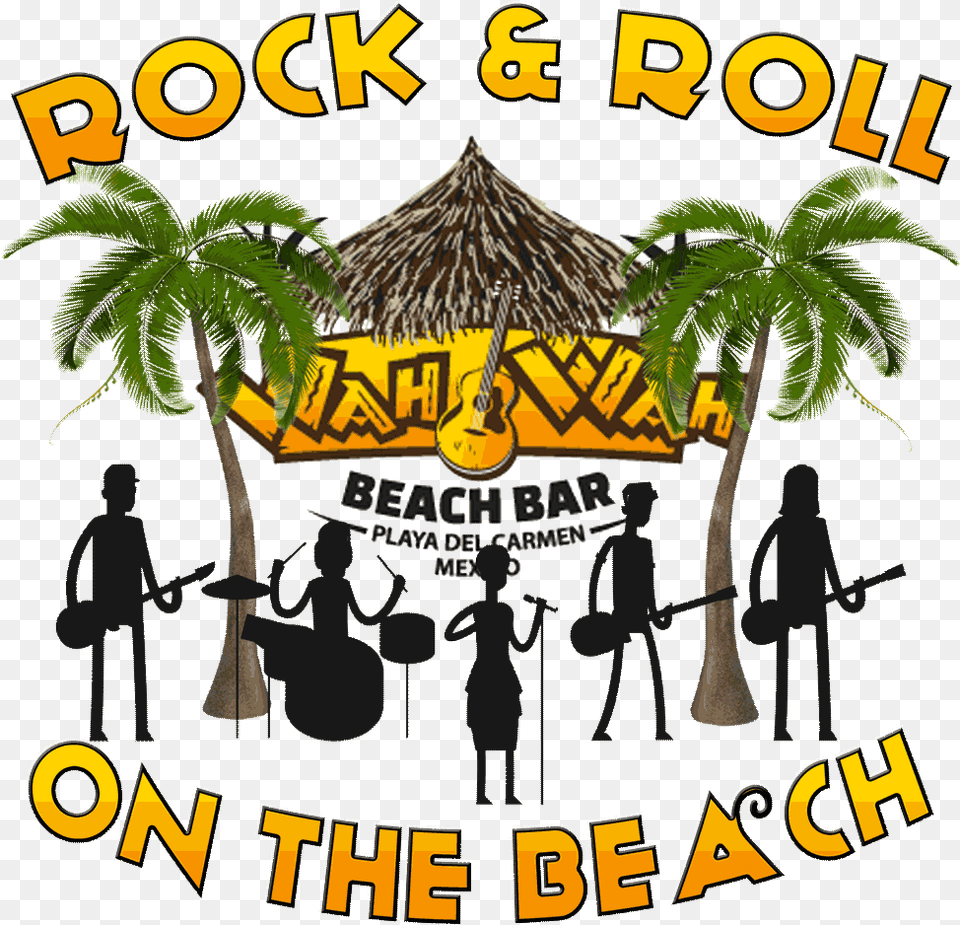 Rock Musiconthebeachatwahwahbeachbarplayadel Wah Wah Beach Bar, Plant, Advertisement, Outdoors, Poster Png