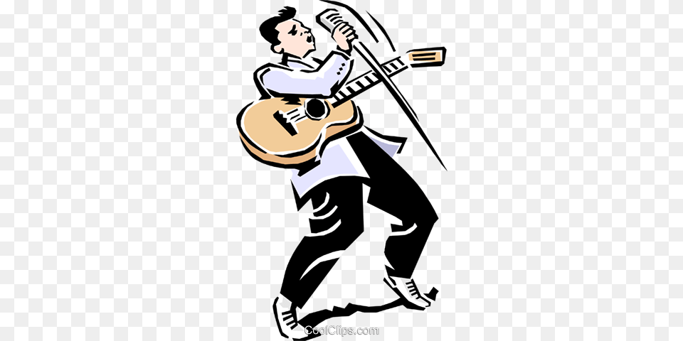 Rock N Roll A Cantar Livre De Direitos Vetores Clip Art, Person, Guitar, Musical Instrument, Face Free Transparent Png