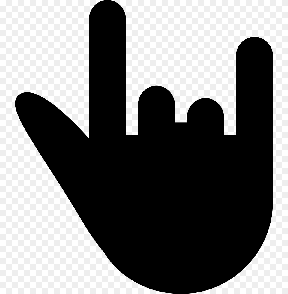 Rock N Roll Gesture Hand Silhouette Mao Rock, Clothing, Cutlery, Fork, Glove Free Png Download