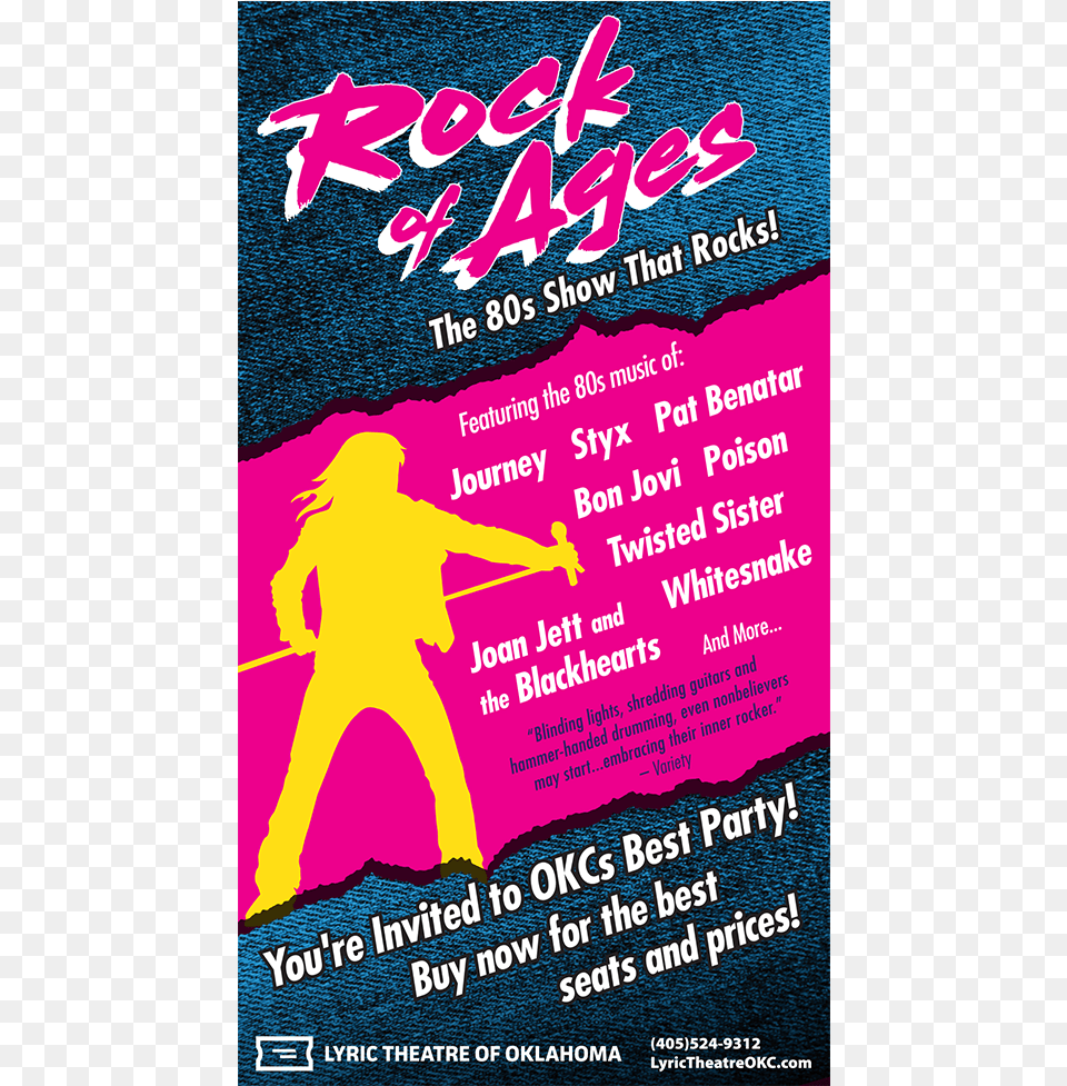 Rock Of Ages Postcard Poster, Advertisement, Person Free Png Download