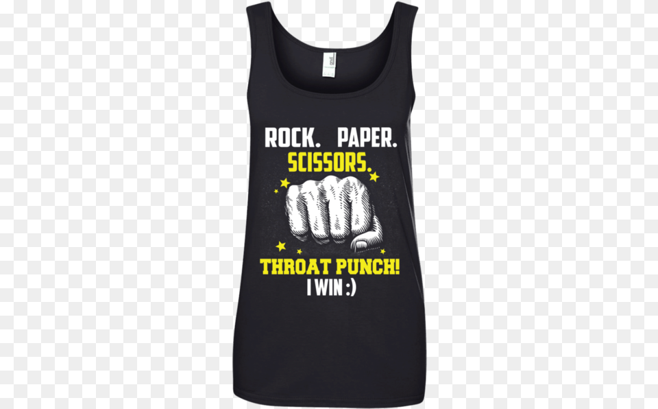 Rock Paper Scissors Throat Punch I Win Girl Her Dog And Her Mini, Clothing, Tank Top, Body Part, Hand Free Transparent Png
