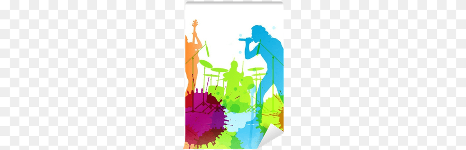 Rock Pop Band Colorful Spots And Splash Vector Wall Rock, Concert, Person, Crowd, Group Performance Free Transparent Png