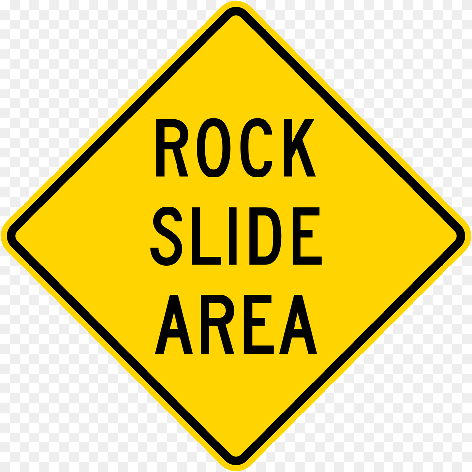 Rock Slide Area California Clipart, Sign, Symbol, Road Sign Free Transparent Png