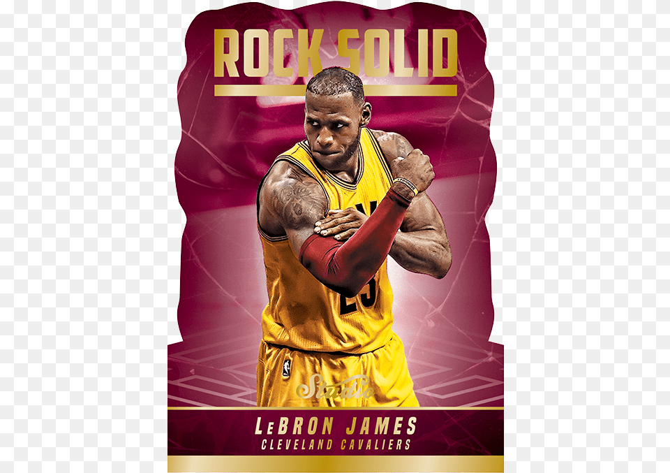 Rock Solid Lebron James U2013 Nba Dunk From Panini Card For Basketball, Adult, Advertisement, Male, Man Free Transparent Png