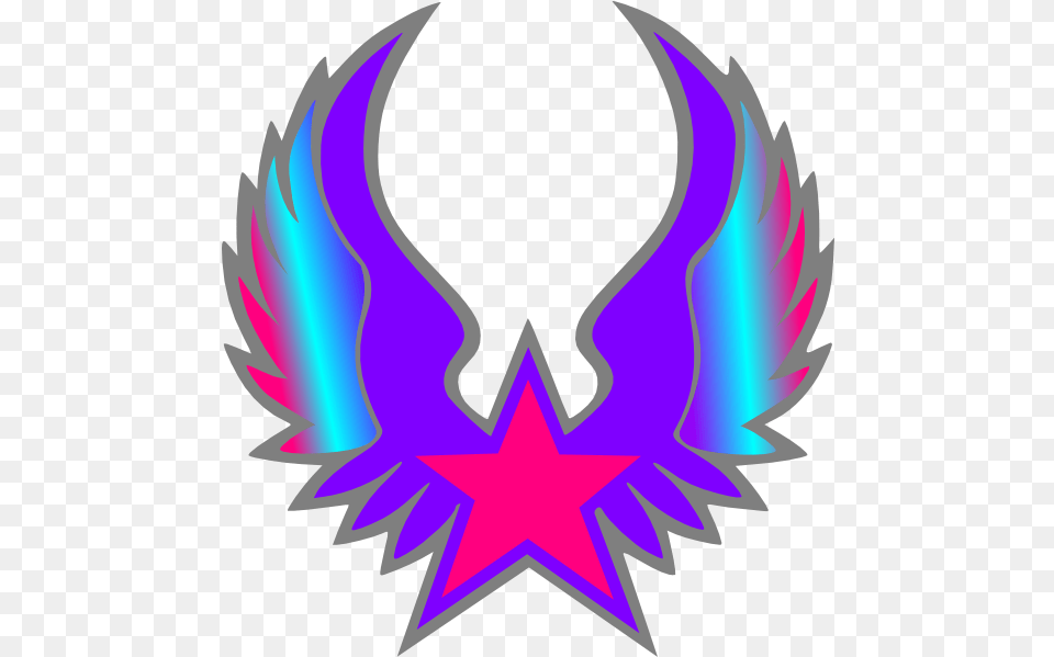 Rock Star Clip Art Red Star With Wings, Emblem, Symbol, Logo Png Image
