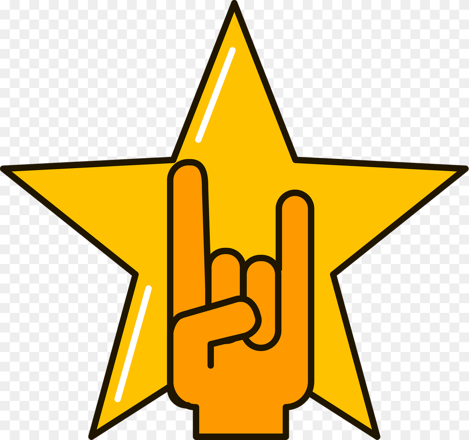 Rock Star Clipart, Star Symbol, Symbol, Body Part, Hand Png Image