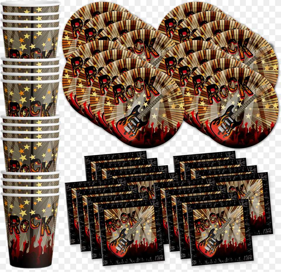 Rock Star Guitar Birthday Party Tableware Kit For 16 Guitar Birthday Plates, Book, Publication, Advertisement, Poster Free Png