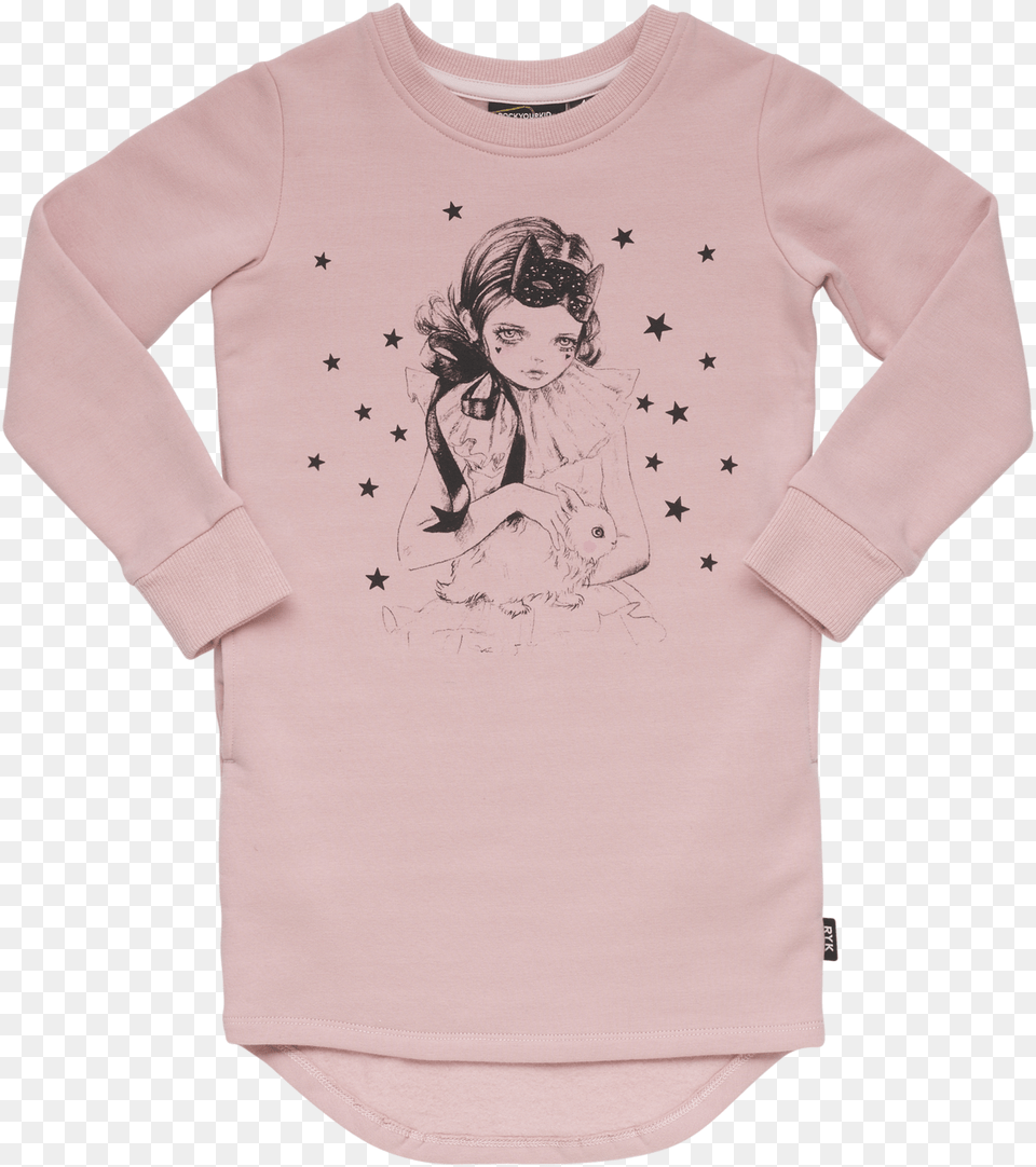 Rock Your Kid Star Gazer T Shirt Dress Dress, Clothing, Sleeve, T-shirt, Long Sleeve Png Image