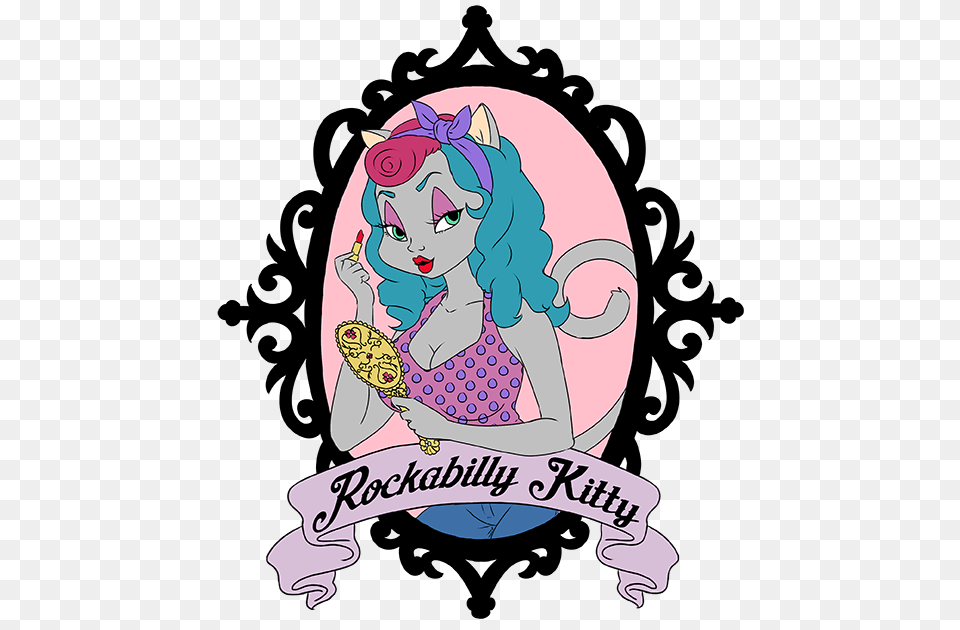 Rockabilly Kitty Pinup Retro Clothing And Makeup, Book, Comics, Publication, Baby Png Image