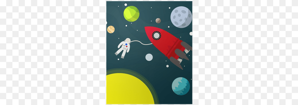 Rocket And Astronaut In The Universe Vector Illustration Astronaut, Art, Graphics, Ball, Golf Png