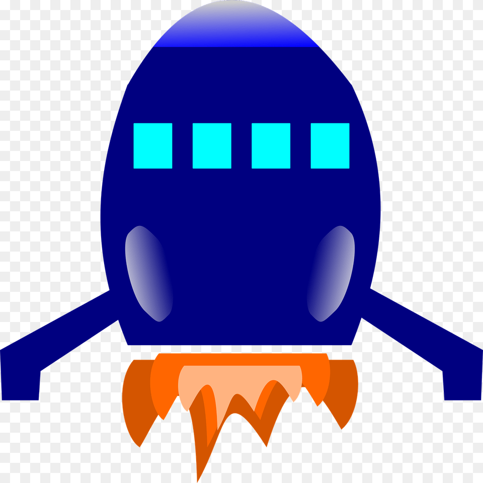 Rocket Blue Fire Design Launch Free Png Download