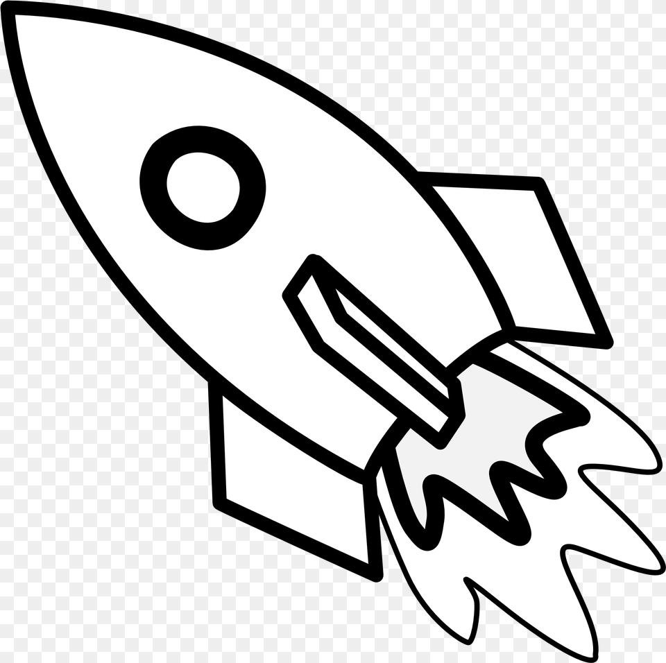 Rocket Clip Art Clipart Images Rocket Clip Art Black And White, Stencil, Aircraft, Transportation, Vehicle Png Image