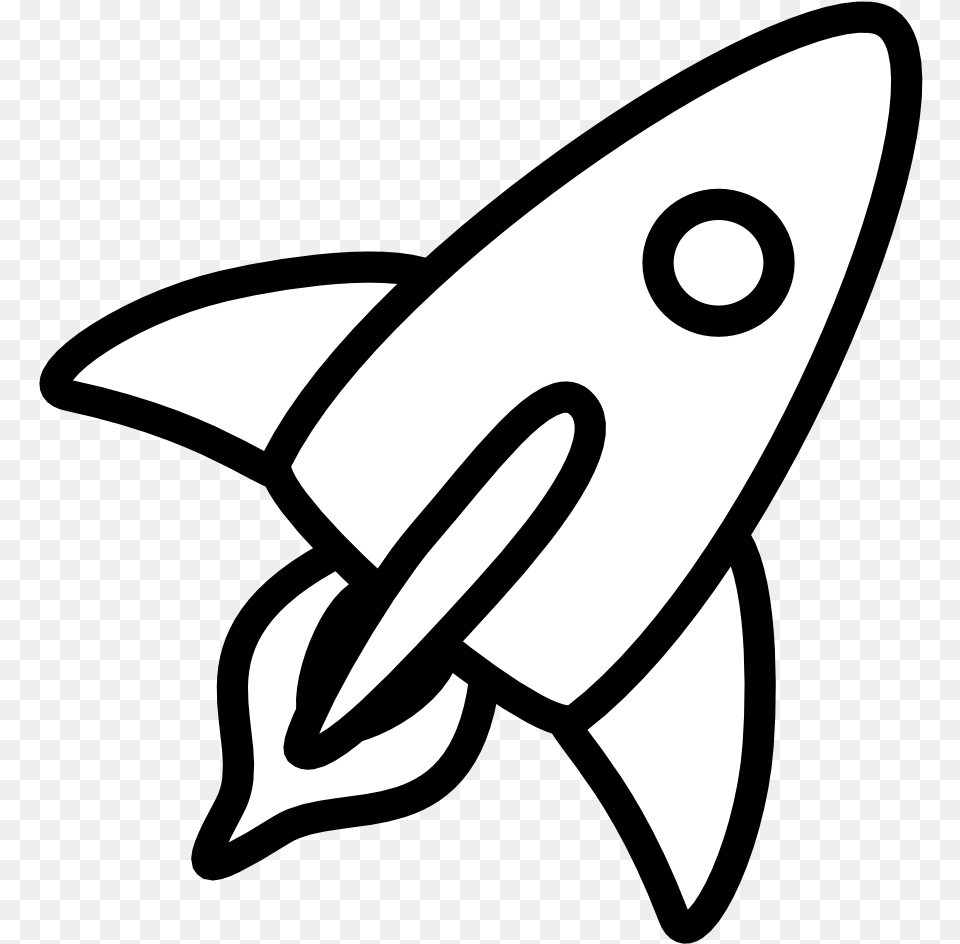 Rocket Clip Art Coloring Book Electronicru Picture Black And White Rocket, Stencil, Animal, Fish, Sea Life Free Png