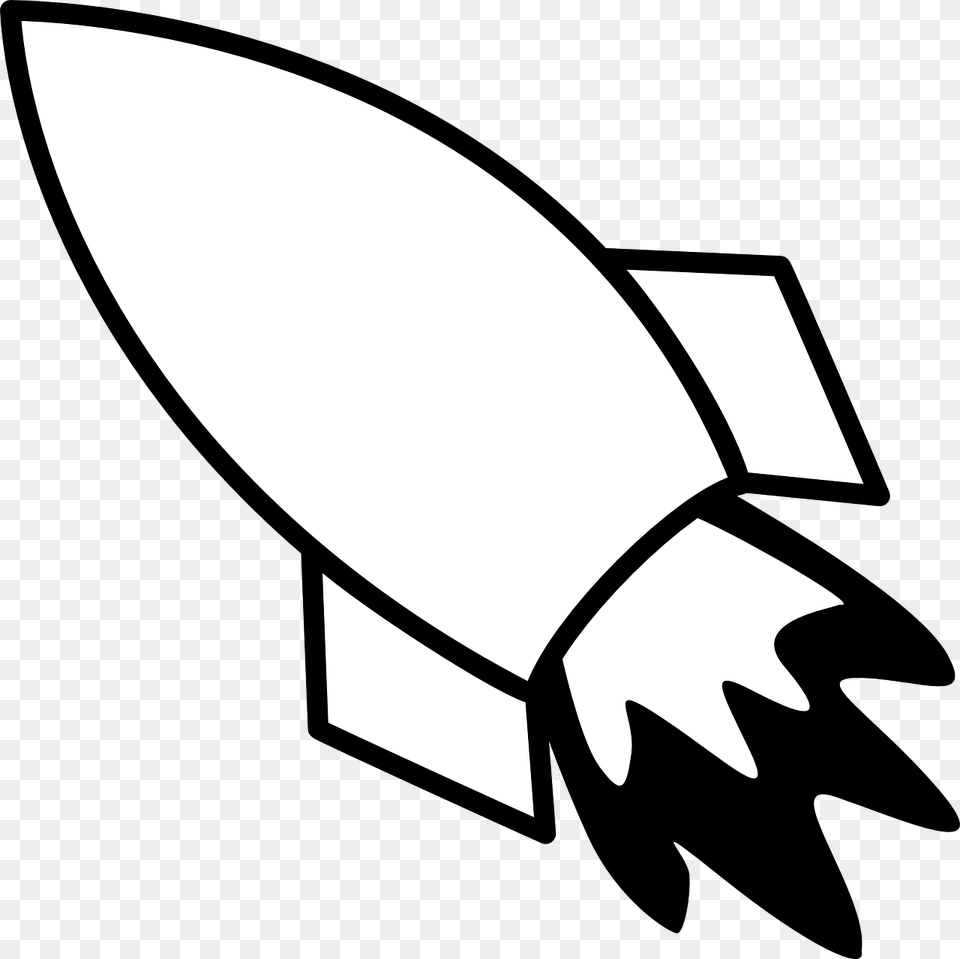Rocket Clipart Black And White, Aircraft, Transportation, Vehicle, Animal Png Image
