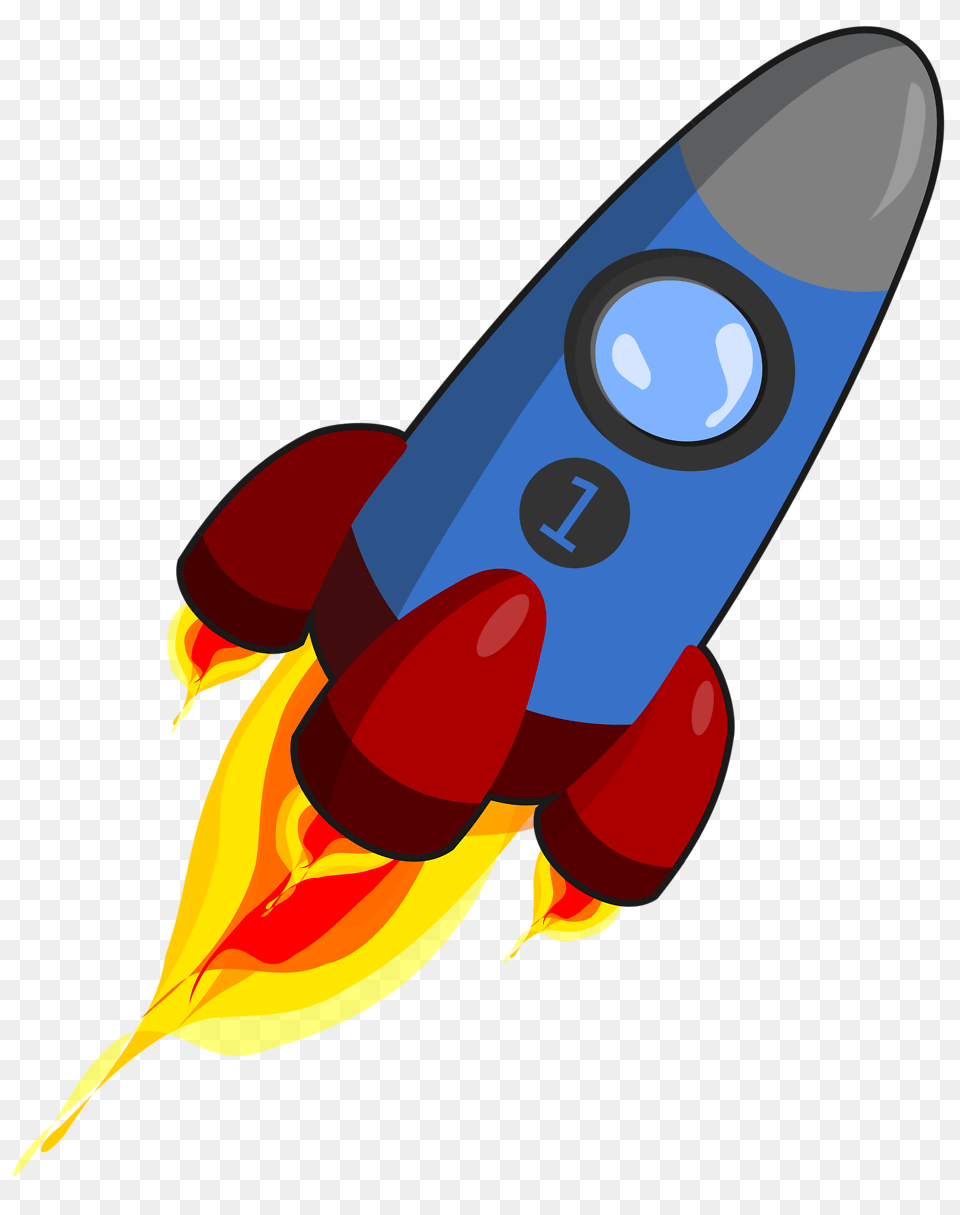 Rocket Clipart Black And White Painted A Clip, Launch, Ammunition, Missile, Weapon Free Png