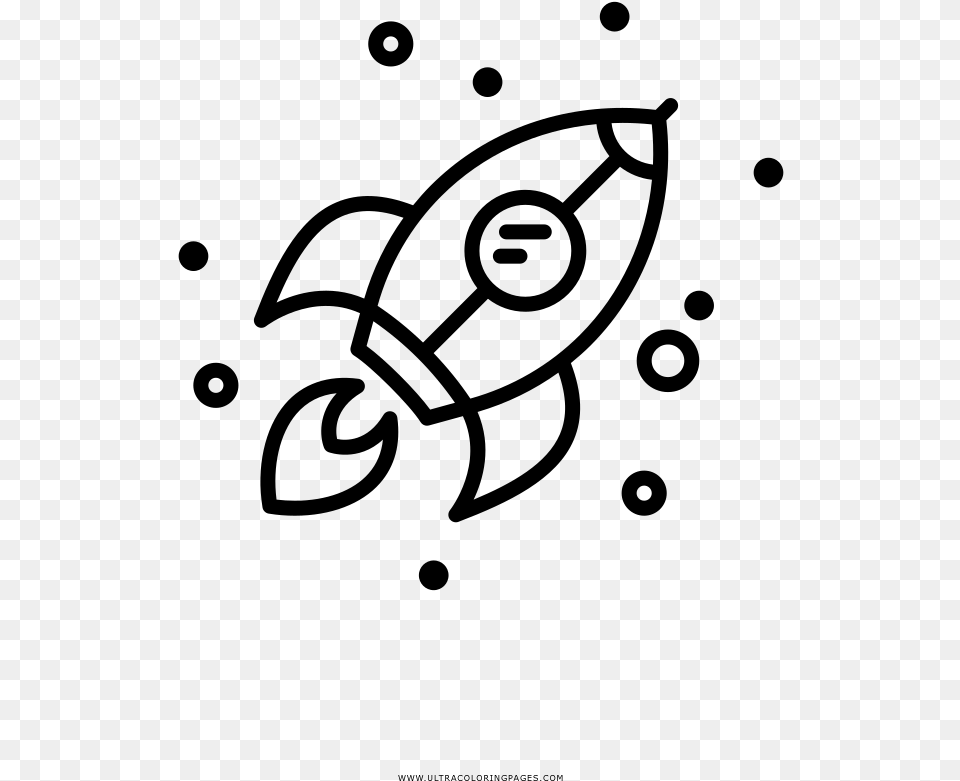 Rocket Coloring, Gray Png Image