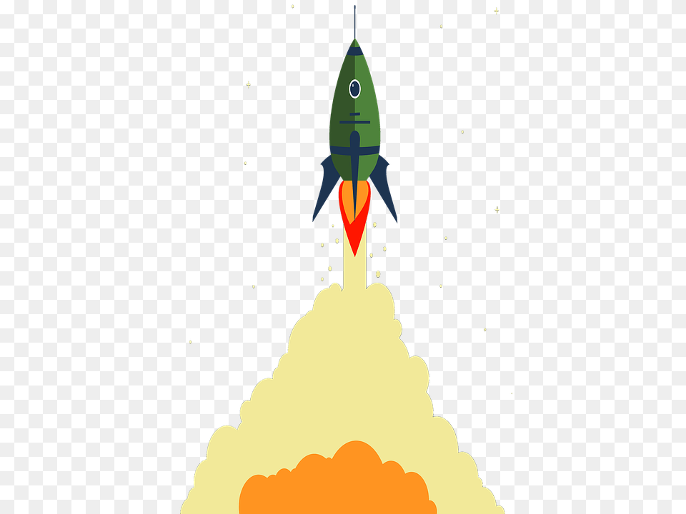Rocket Flat Space Start Grow Upgrade Star Cosmos Rocket Flat, Launch, Weapon, Ammunition, Missile Png Image