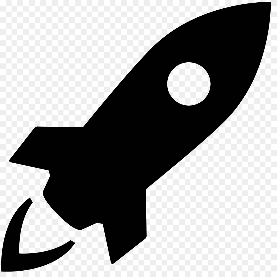 Rocket Icon, Gray Png
