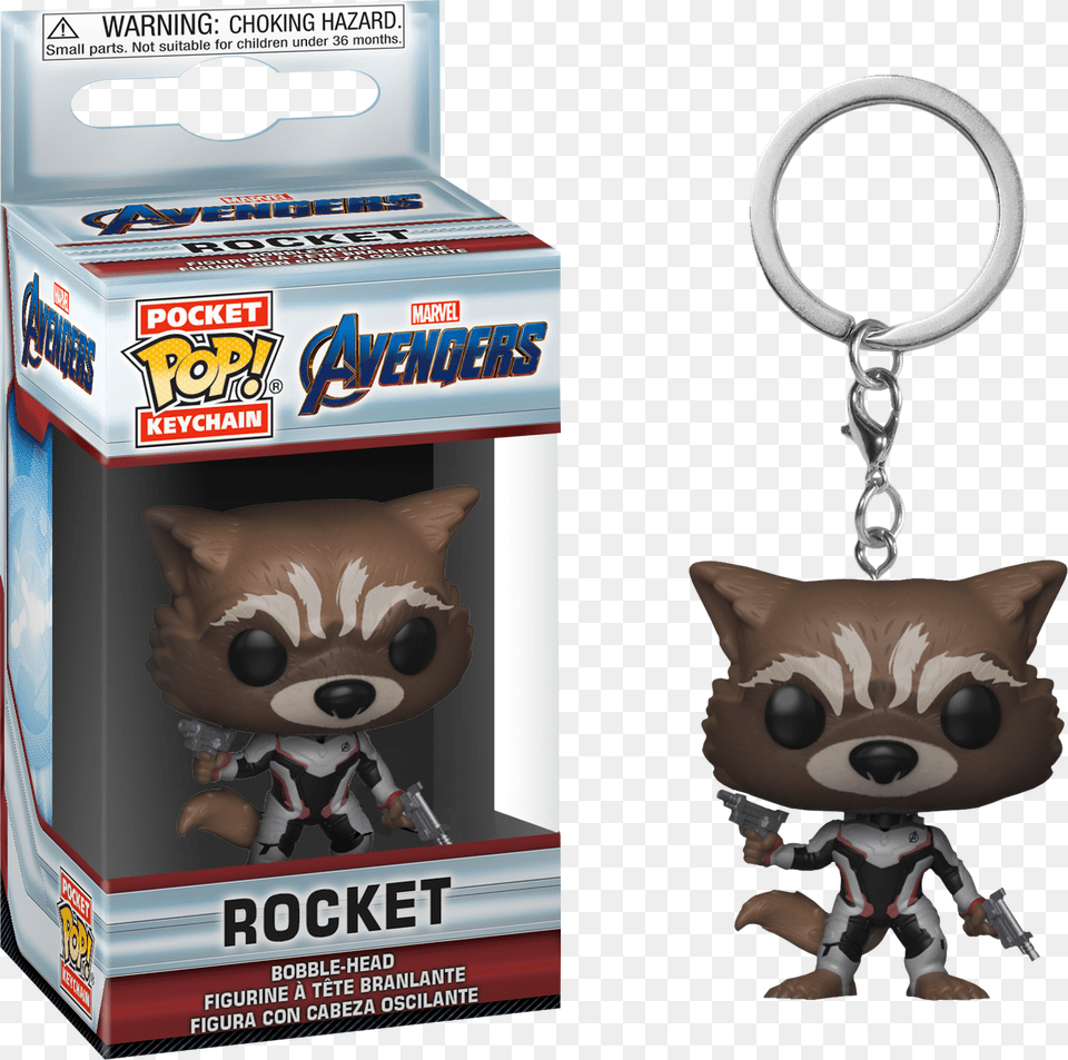 Rocket In Team Suit Pocket Us Exclusive Pop Vinyl Keychain Avengers Endgame Pop Rocket, Animal, Cat, Mammal, Pet Png Image