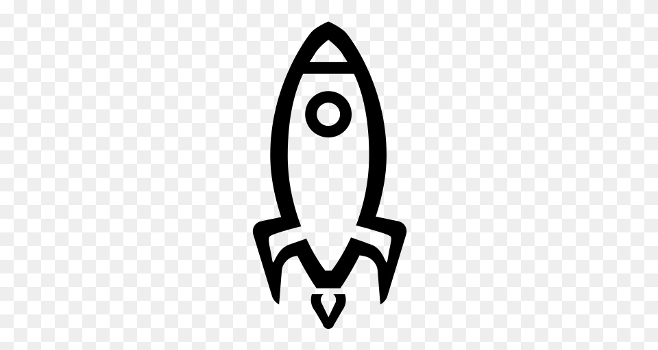 Rocket Linear Rocket Spaceship Icon With And Vector Format, Gray Free Png