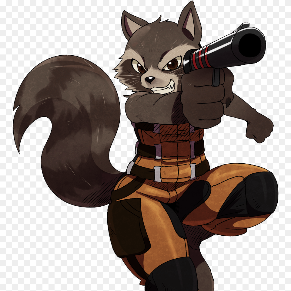 Rocket Raccoon Background Chibi Rocket Raccoon, Book, Comics, Publication, Person Png