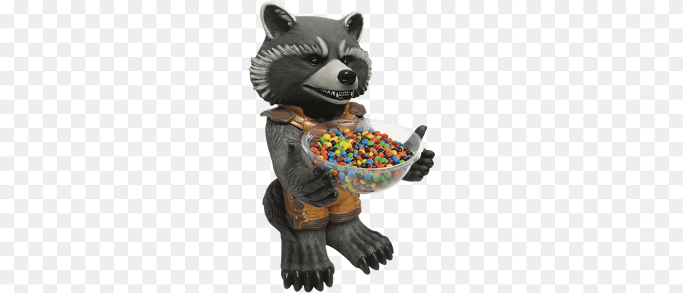Rocket Raccoon Candy Bowl Holder, Food, Sweets, Person Png Image