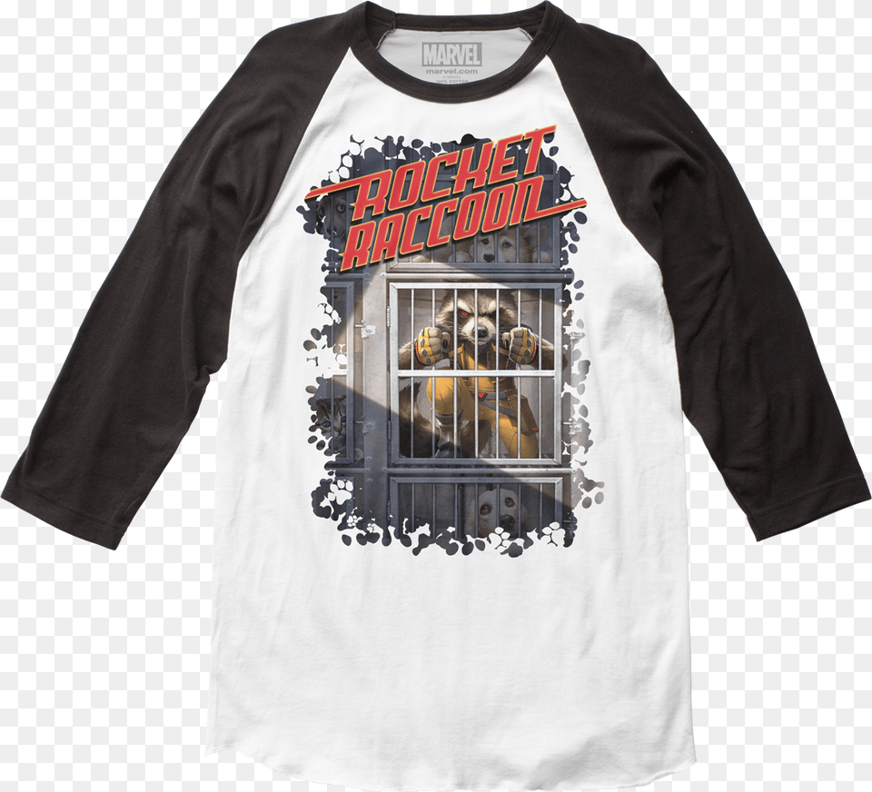 Rocket Raccoon Raglan Baseball Shirt, Clothing, Long Sleeve, Sleeve, T-shirt Free Png Download