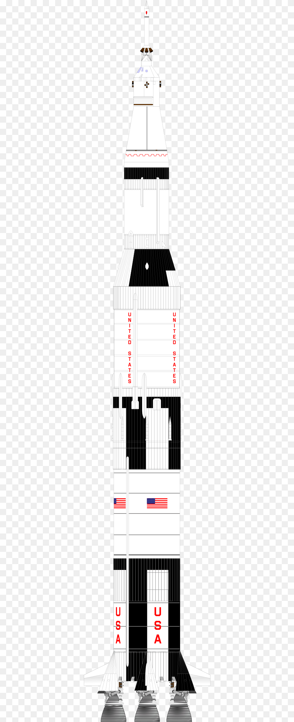 Rocket Saturn V Big Apollo Rocket Transparent, Weapon, Aircraft, Spaceship, Transportation Free Png