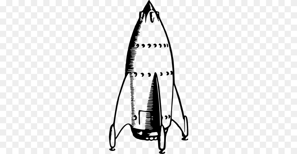Rocket Ship Drawing, Gray Free Png Download