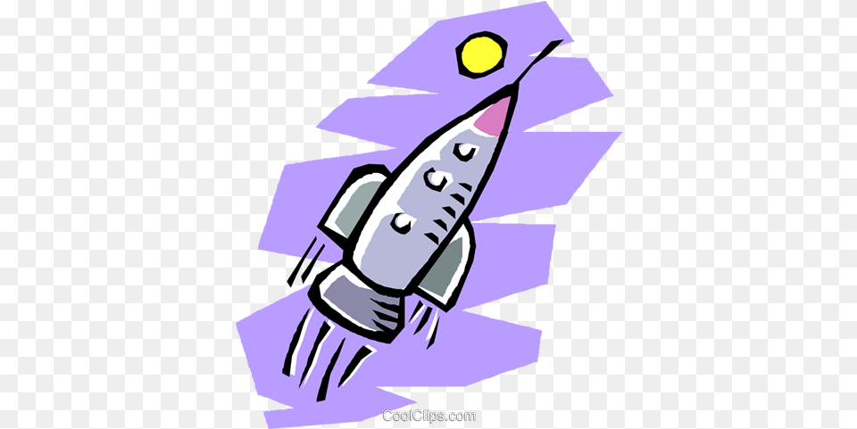 Rocket Ship Flying Through Outer Space Royalty Vector Rocket, Person, Purple, Brush, Device Free Png