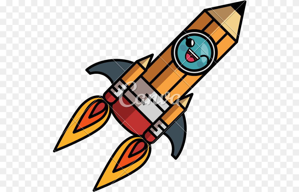 Rocket Ship Kawaii Rocketship Pencil Icon Icons Cartoon, Weapon, Dynamite Free Png