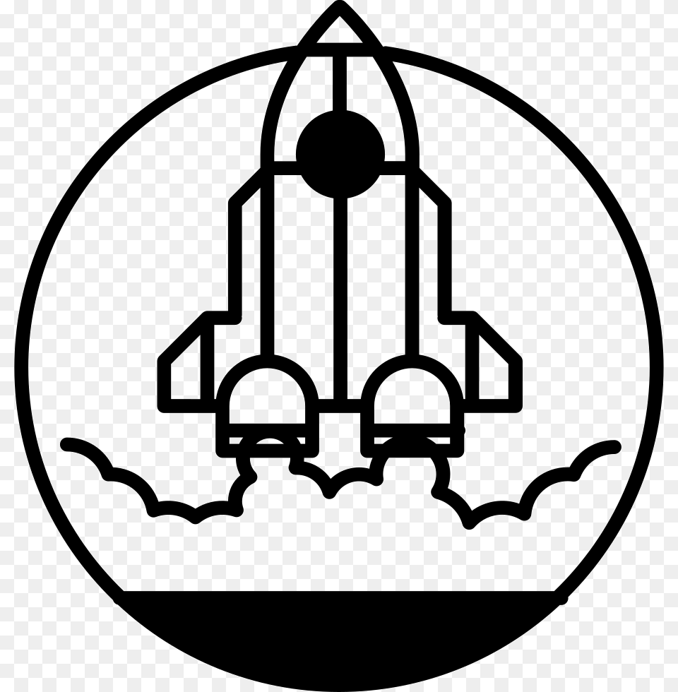 Rocket Ship Outline In Launching Position Svg Icon Rocket Ship Outline, Chandelier, Lamp, Ammunition, Grenade Free Transparent Png