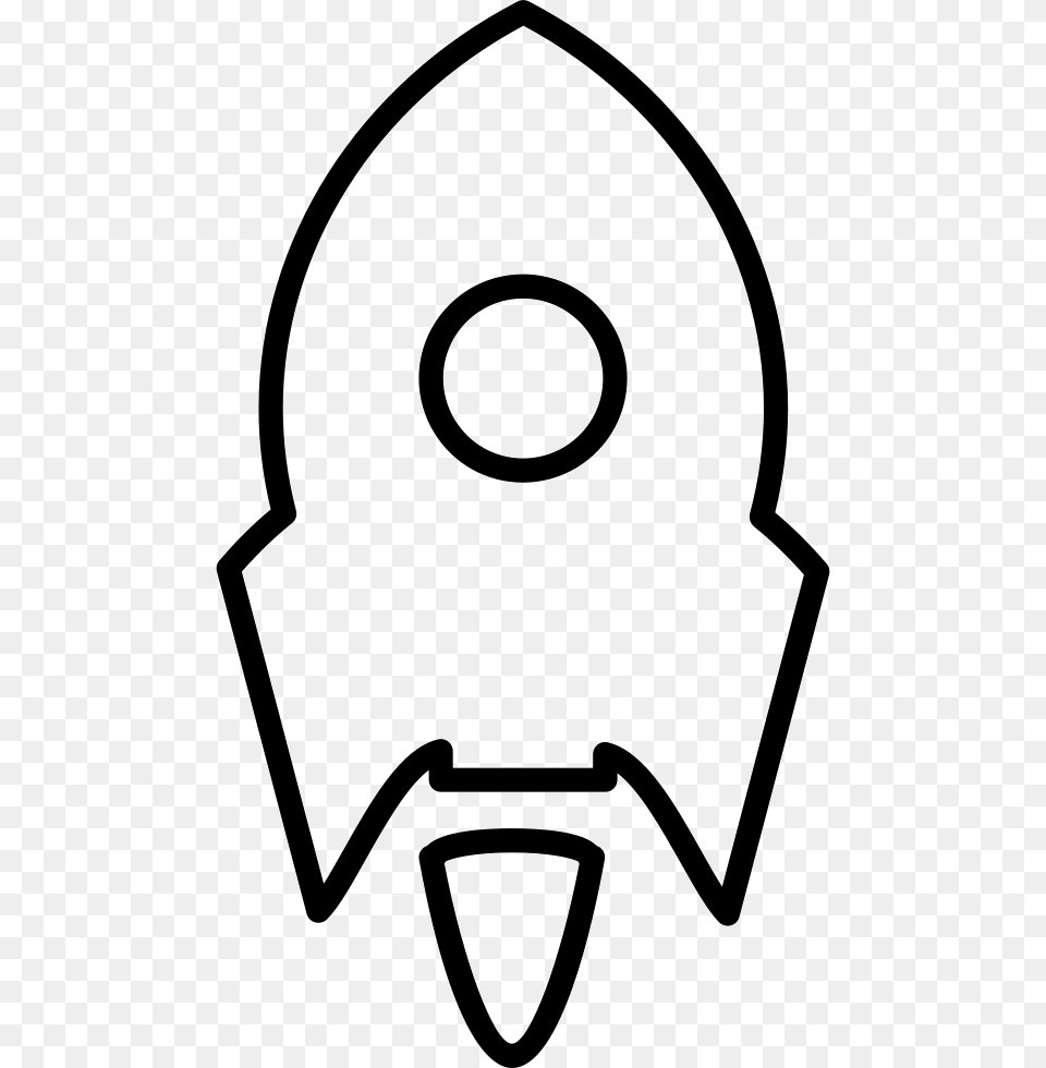 Rocket Ship Variant Small With White Circle Outline Icon, Stencil Png Image