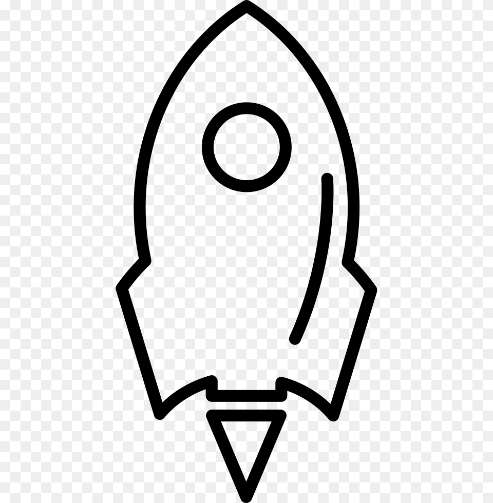 Rocket Ship Variant With Circle Outline Icon, Stencil, Weapon Free Transparent Png