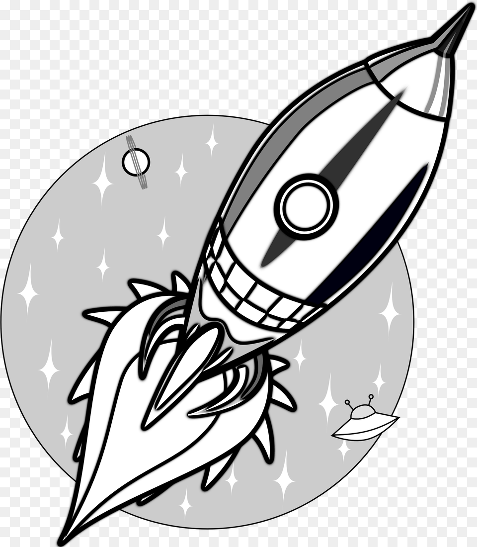Rocket To Use Clipart Rockets Black And White, Animal, Fish, Sea Life, Shark Free Png Download