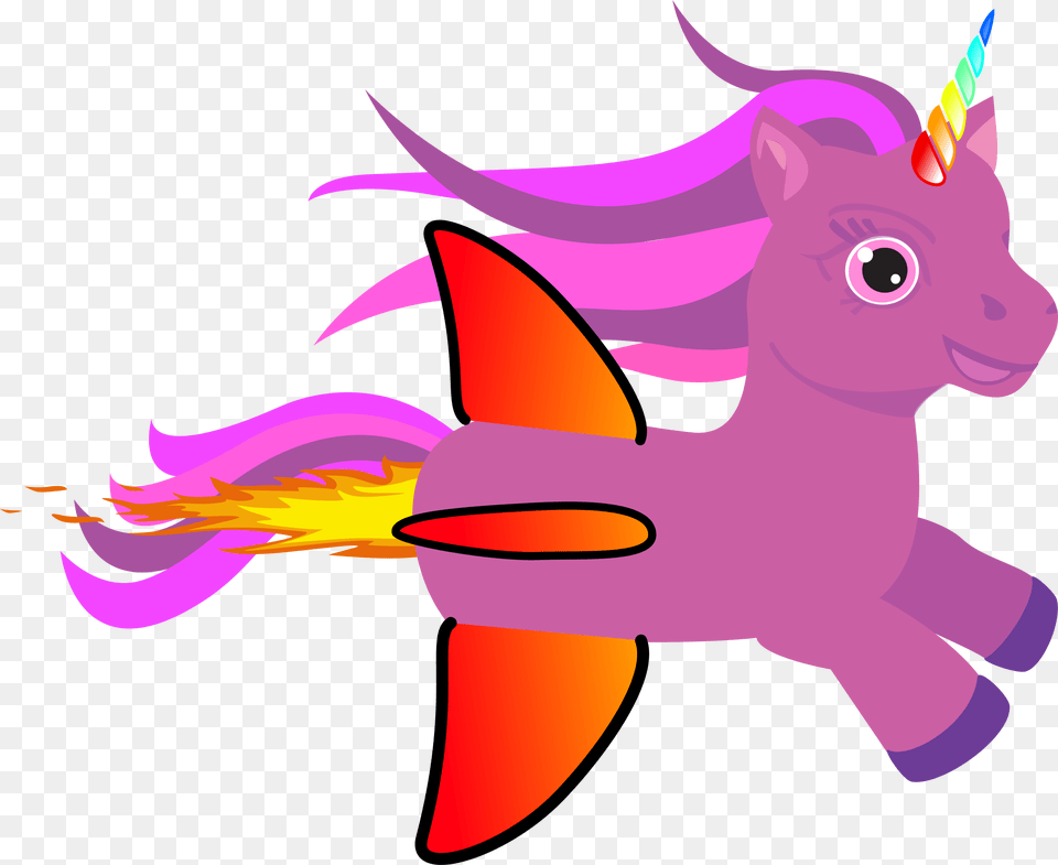 Rocket Unicorn Vector Clipart Image, Art, Graphics, Purple, Animal Free Png