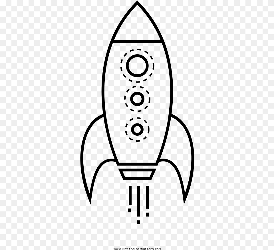 Rocketship Coloring, Gray Png