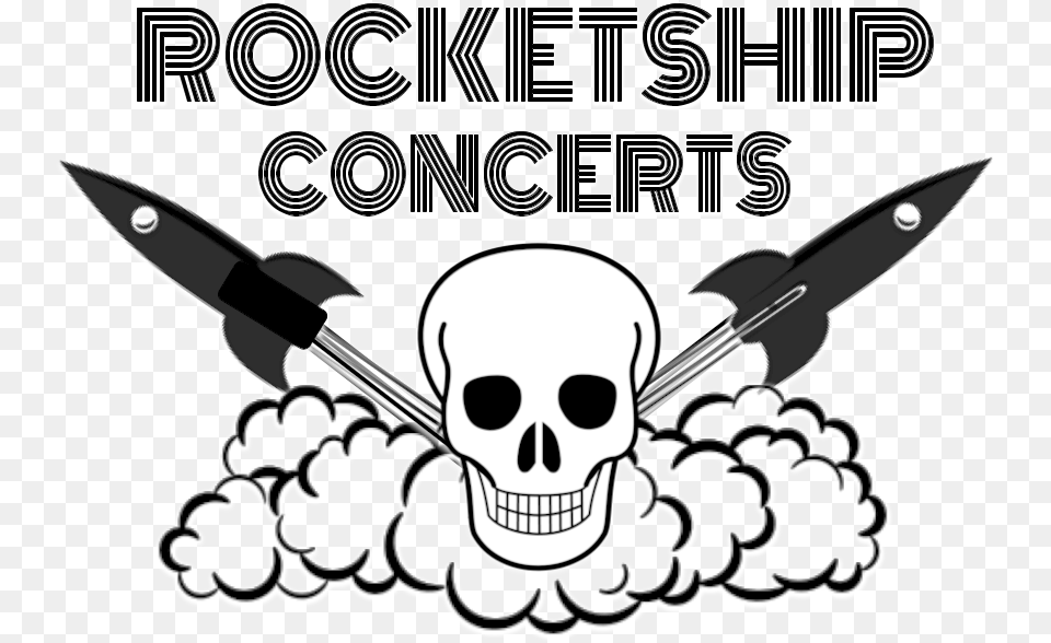 Rocketship Concerts Logo Cartoon Smoke Rocket Launch, Stencil, Weapon, Blade, Dagger Free Png Download