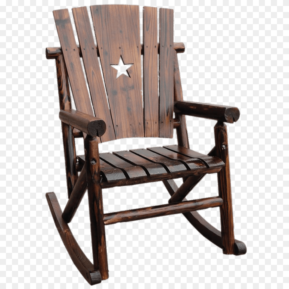 Rocking Chair With Star Decoration, Furniture, Rocking Chair Free Transparent Png