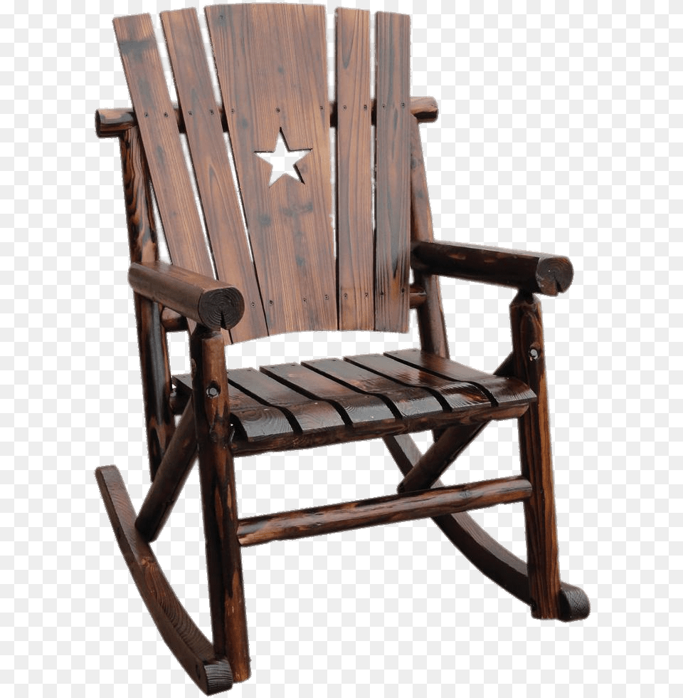 Rocking Chair With Star Decoration Wooden Rocking Chairs, Furniture, Rocking Chair Free Transparent Png