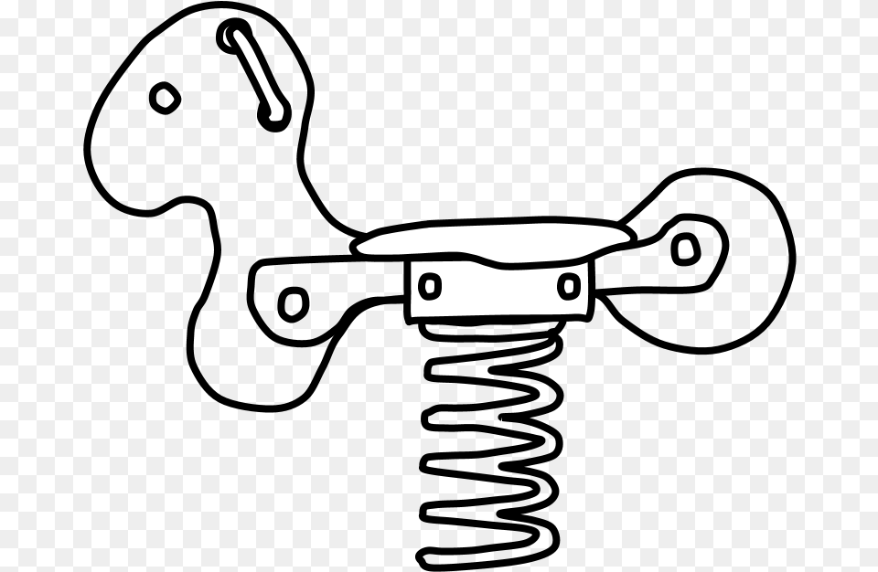 Rocking Horse Springs Black And White Line Art Png