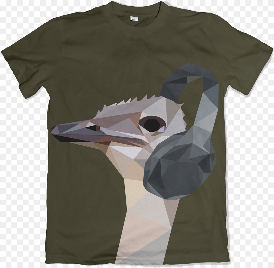 Rocking Low Poly Ostrich T Shirt Playera Con Calavera De Muertos, Clothing, T-shirt Png