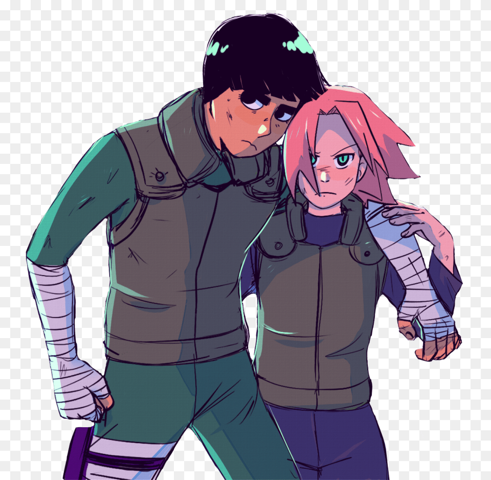 Rocklee Lee Sakura Haruno Uchiha Sakuraharuno Rock Lee And Sakura Fanart, Publication, Book, Comics, Person Png