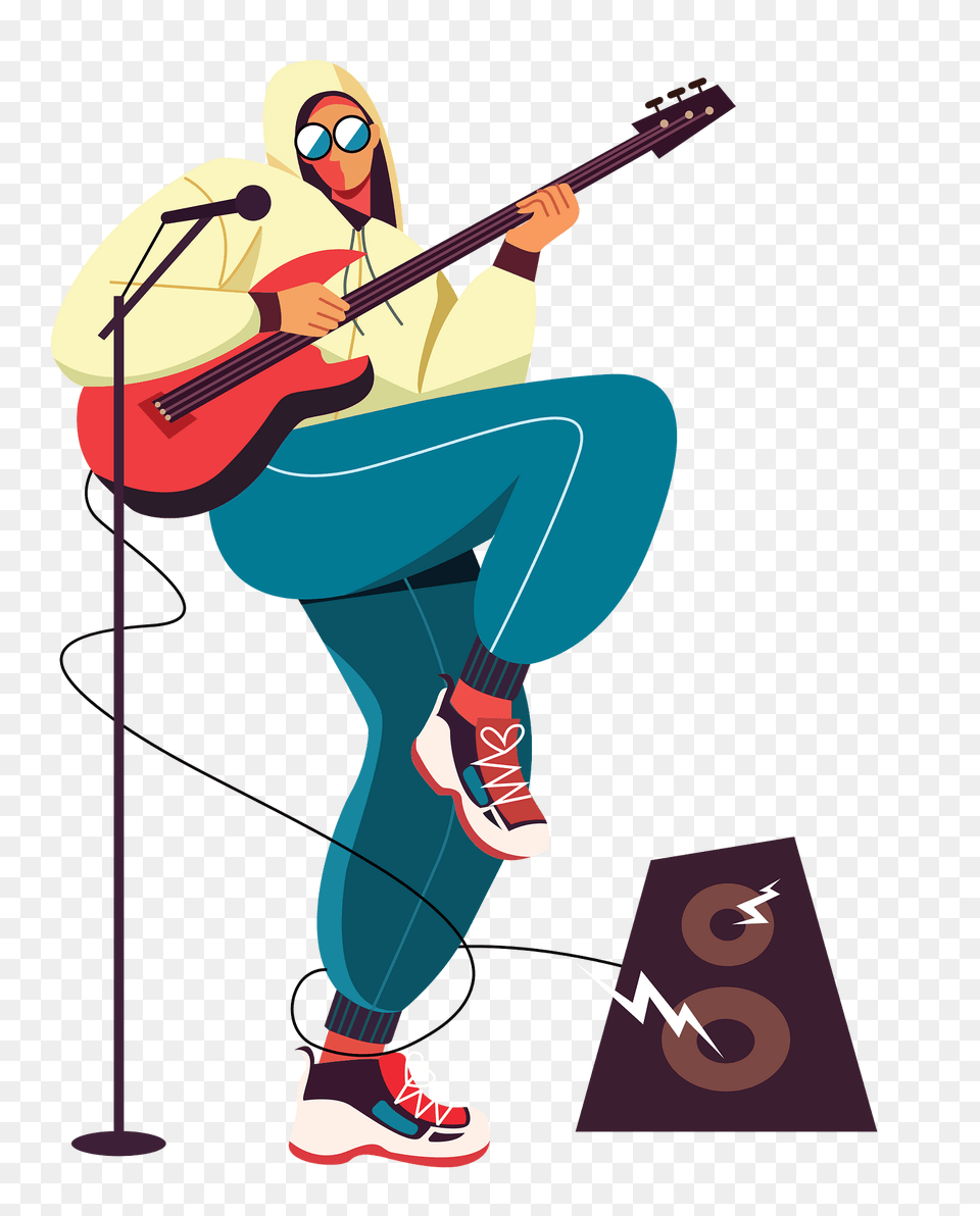 Rockstar Clipart, Person, Guitar, Musical Instrument, Face Png Image