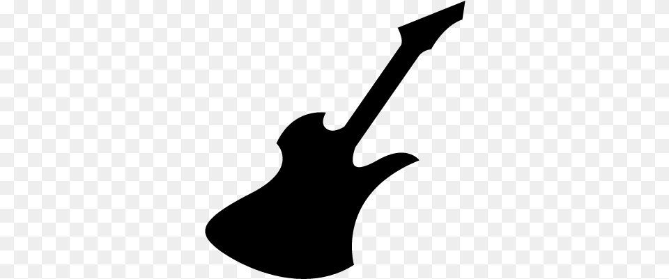 Rockstar Electric Guitar Silhouette Vector Rock And Roll Icon, Gray Free Png Download