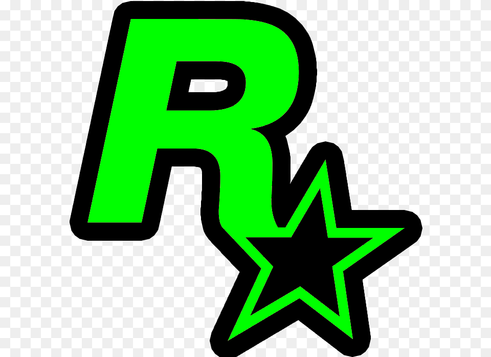 Rockstar Games Icon Neon Green Transparent Logo Rockstar Games, Symbol, Text Free Png Download