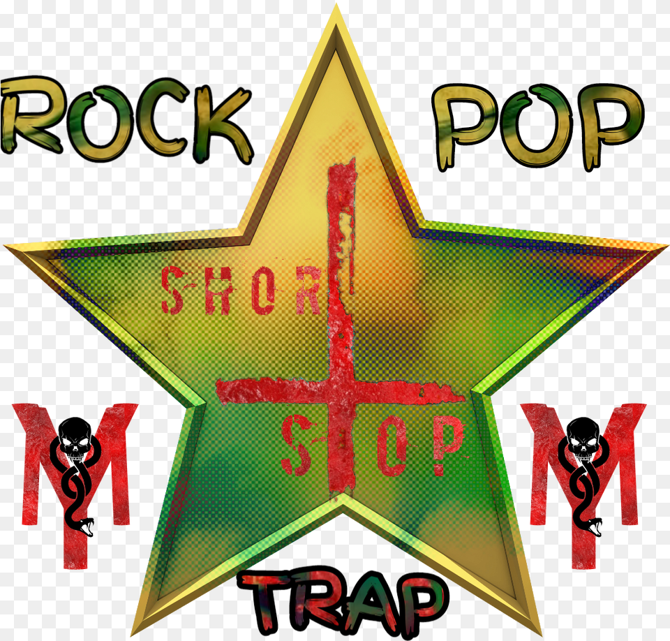Rockstar Popstar Trapstar Short Stop Front Cover, Symbol, Star Symbol Png Image