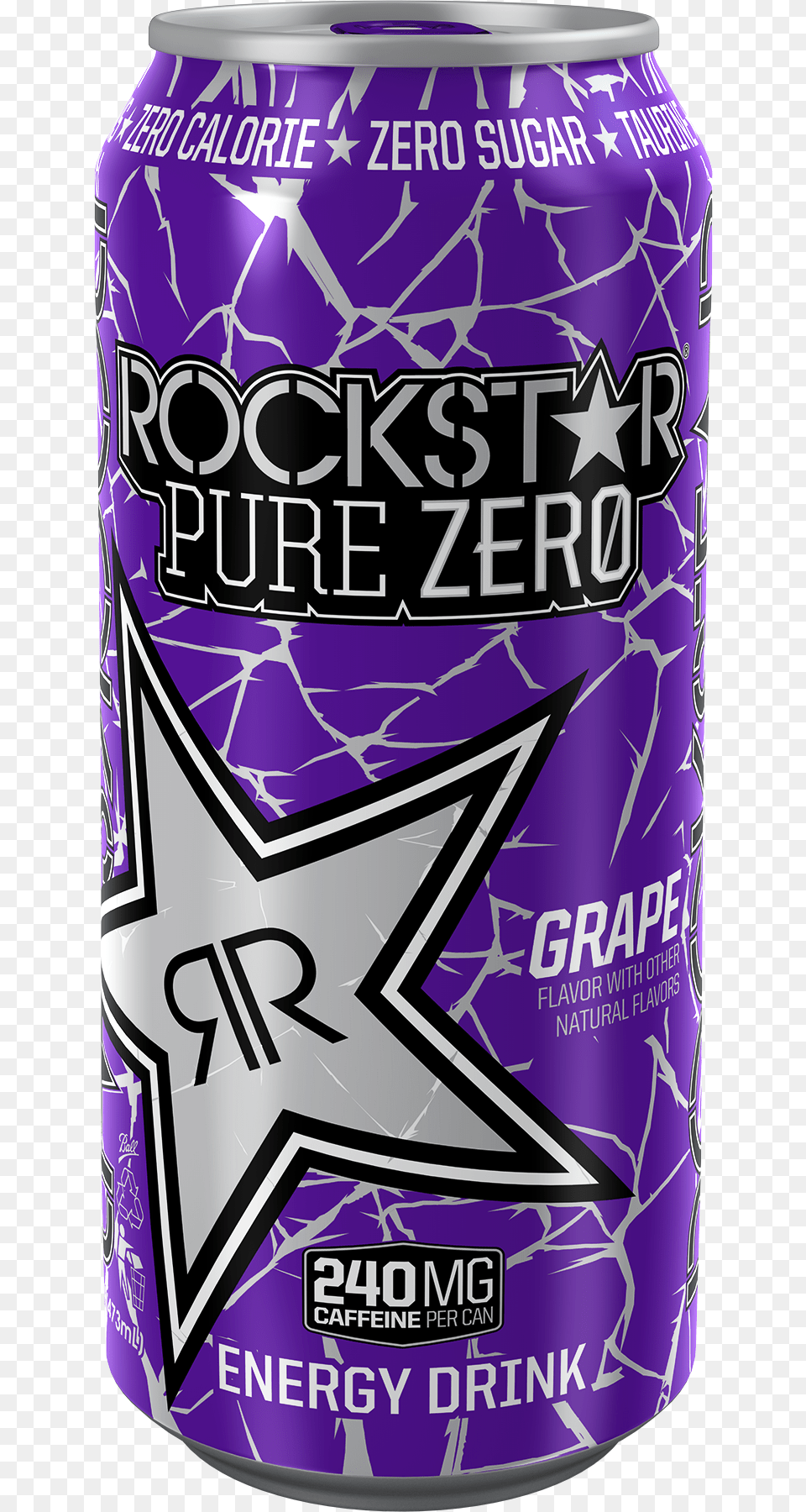 Rockstar Pure Zero Grape, Can, Tin, Alcohol, Beer Free Png Download