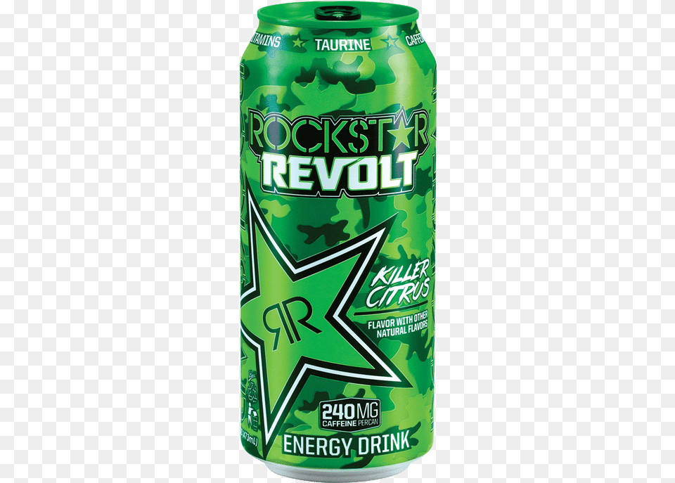 Rockstar Revolt Killer Citrus Rockstar Energy Drink Green, Alcohol, Beer, Beverage, Can Free Png Download