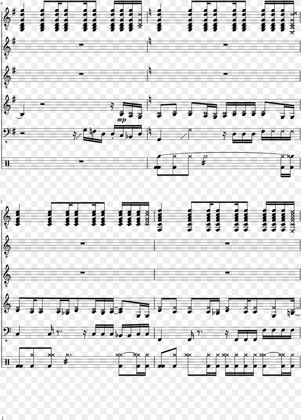 Rockstar Slide Sheet Music, Gray Png Image